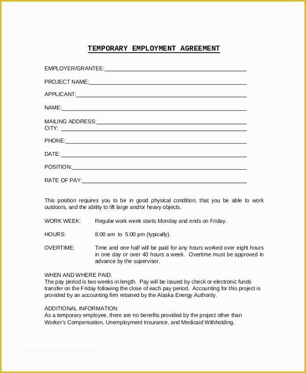 Employment Contract Template Free Of 7 Sample Employment Contracts – Pdf Word
