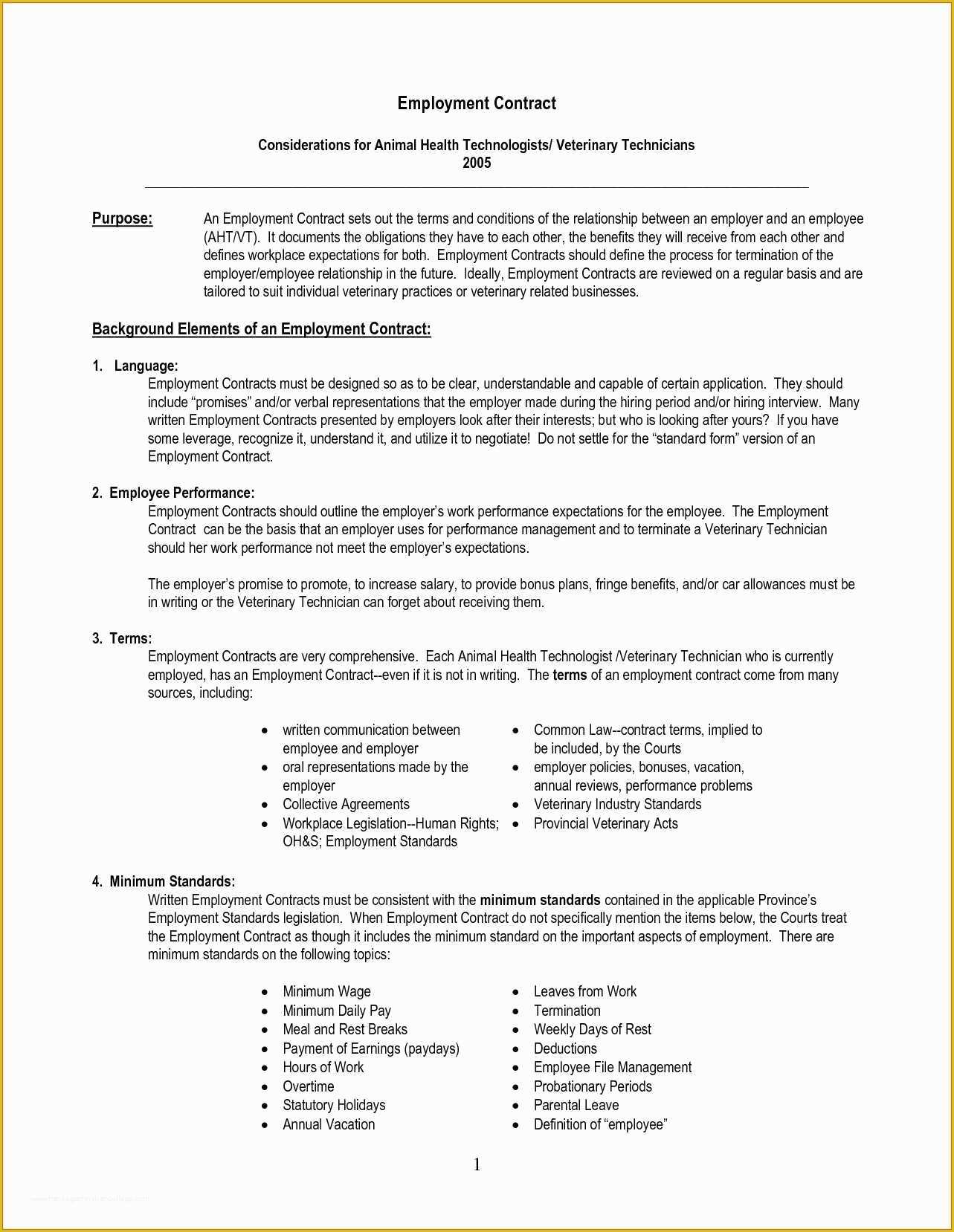 Employment Contract Template Free Of Employment Agreement Vs Employment Contract original