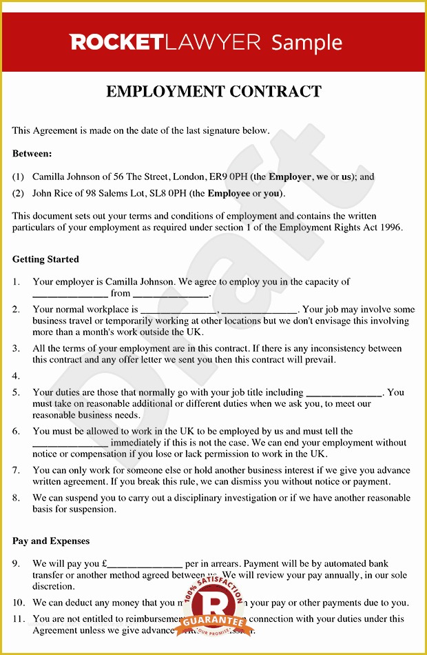 Employment Contract Template Free Of Employment Contract Template Free Contract Employment