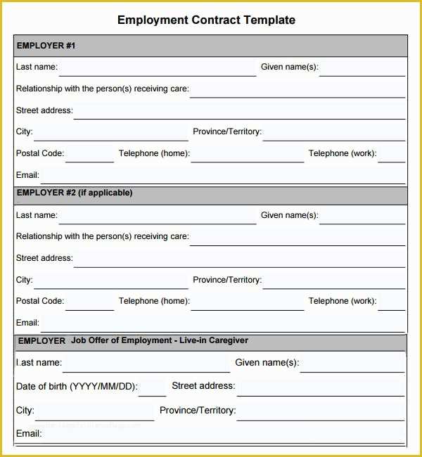 Employment Contract Template Free Of Employment Contract Template