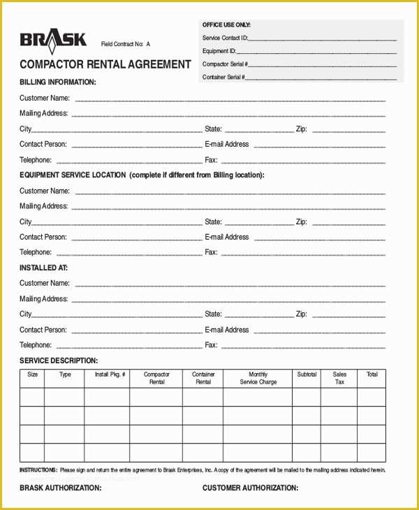 Equipment Lease Agreement Template Free Download Of 13 Equipment Rental Agreement Templates Free Download