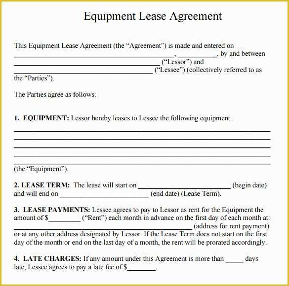 Equipment Lease Agreement Template Free Download Of 14 Equipment Rental Agreement Templates