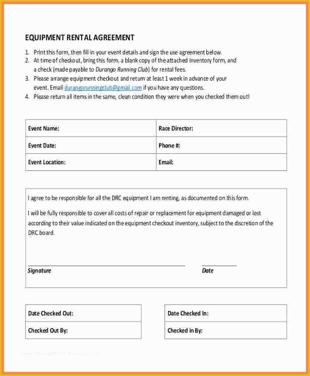 Equipment Lease Agreement Template Free Download Of 9 Equipment Rental Agreement form Template