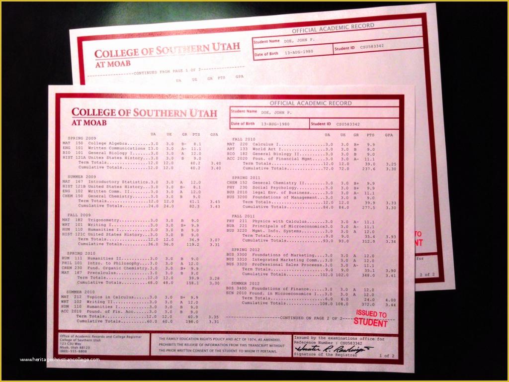 Fake High School Transcript Template Free Of College Transcript Template