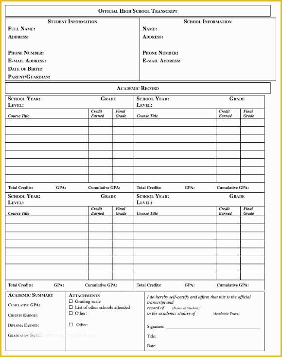 Fake High School Transcript Template Free Of High School Transcript Template Beepmunk