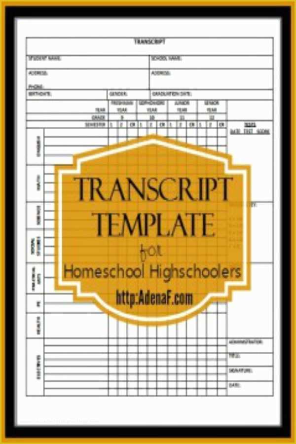 Fake High School Transcript Template Free Of Homeschooling High School Transcripts and Portfolios