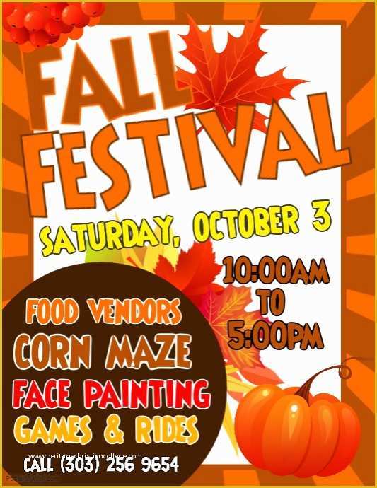 Fall Festival Flyer Template Free Of Copy Of Fall Festival Flyer