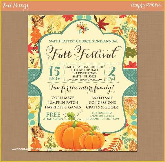 Fall Festival Flyer Template Free Of Fall Festival Harvest Invitation Poster Pumpkin Patch Farm