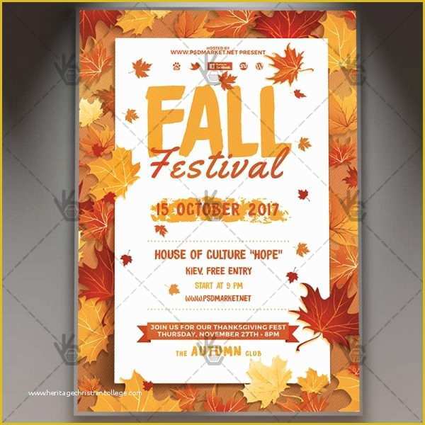 Fall Festival Flyer Template Free Of Fall Festival Premium Flyer Psd Template