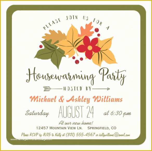 Fall Invitation Templates Free Of 23 Housewarming Invitation Templates Psd Ai