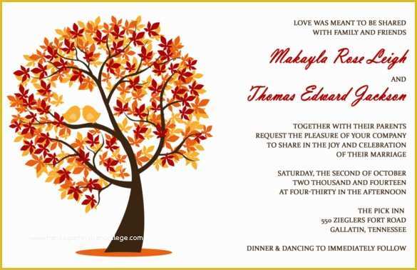 Fall Invitation Templates Free Of 26 Fall Wedding Invitation Templates – Free Sample