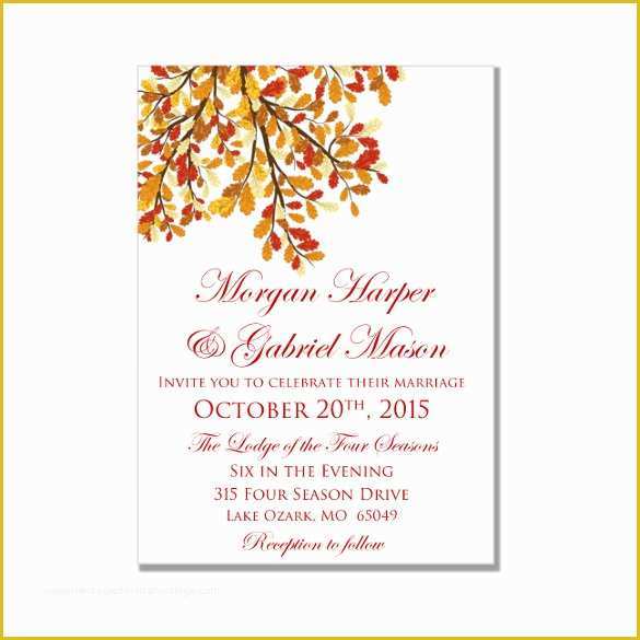 Fall Invitation Templates Free Of 26 Fall Wedding Invitation Templates – Free Sample