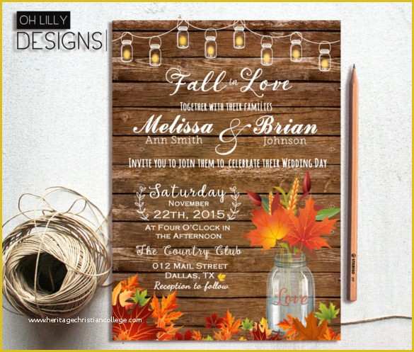 Fall Invitation Templates Free Of 26 Fall Wedding Invitation Templates – Free Sample