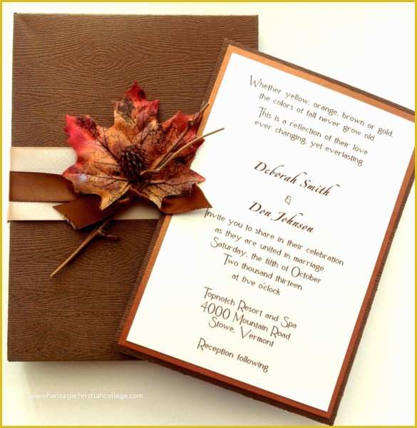 Fall Invitation Templates Free Of 26 Fall Wedding Invitation Templates – Free Sample