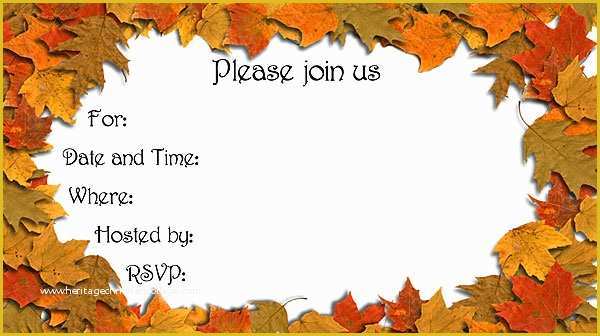 Fall Invitation Templates Free Of Autumn Leaves Invitations Free Printable Fill In
