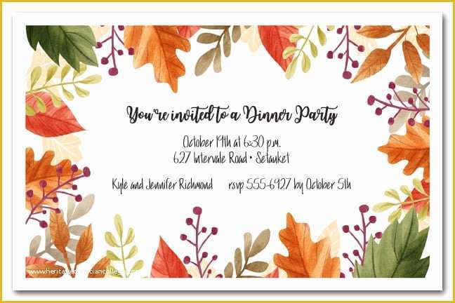 Fall Invitation Templates Free Of Beautiful Autumn Leaves Fall Party Invitations