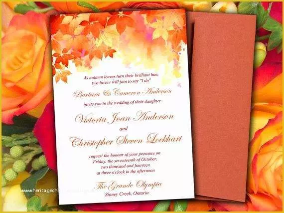 Fall Invitation Templates Free Of Diy Wedding Invitation Template Watercolor Fall