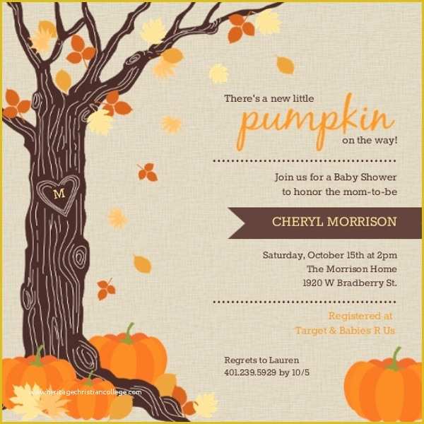 Fall Invitation Templates Free Of Fall Baby Shower Ideas Invitations Invite Wording