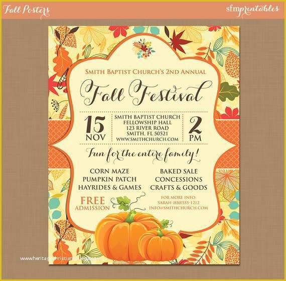 Fall Invitation Templates Free Of Fall Festival Harvest Invitation Poster Pumpkin Patch Farm