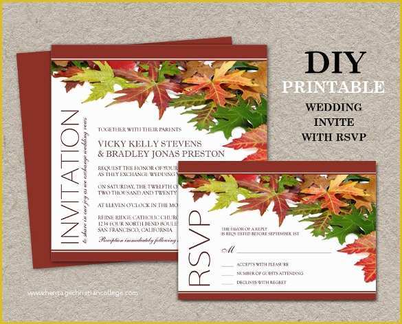 Fall Invitation Templates Free Of Fall Wedding Invitation Template – 15 Psd formats