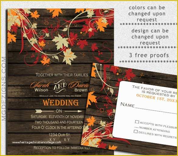 Fall Invitation Templates Free Of Fall Wedding Invitation Template – 15 Psd formats