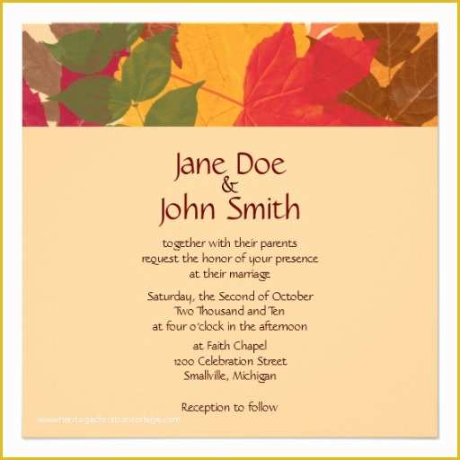 Fall Invitation Templates Free Of Fall Wedding Invitation Template