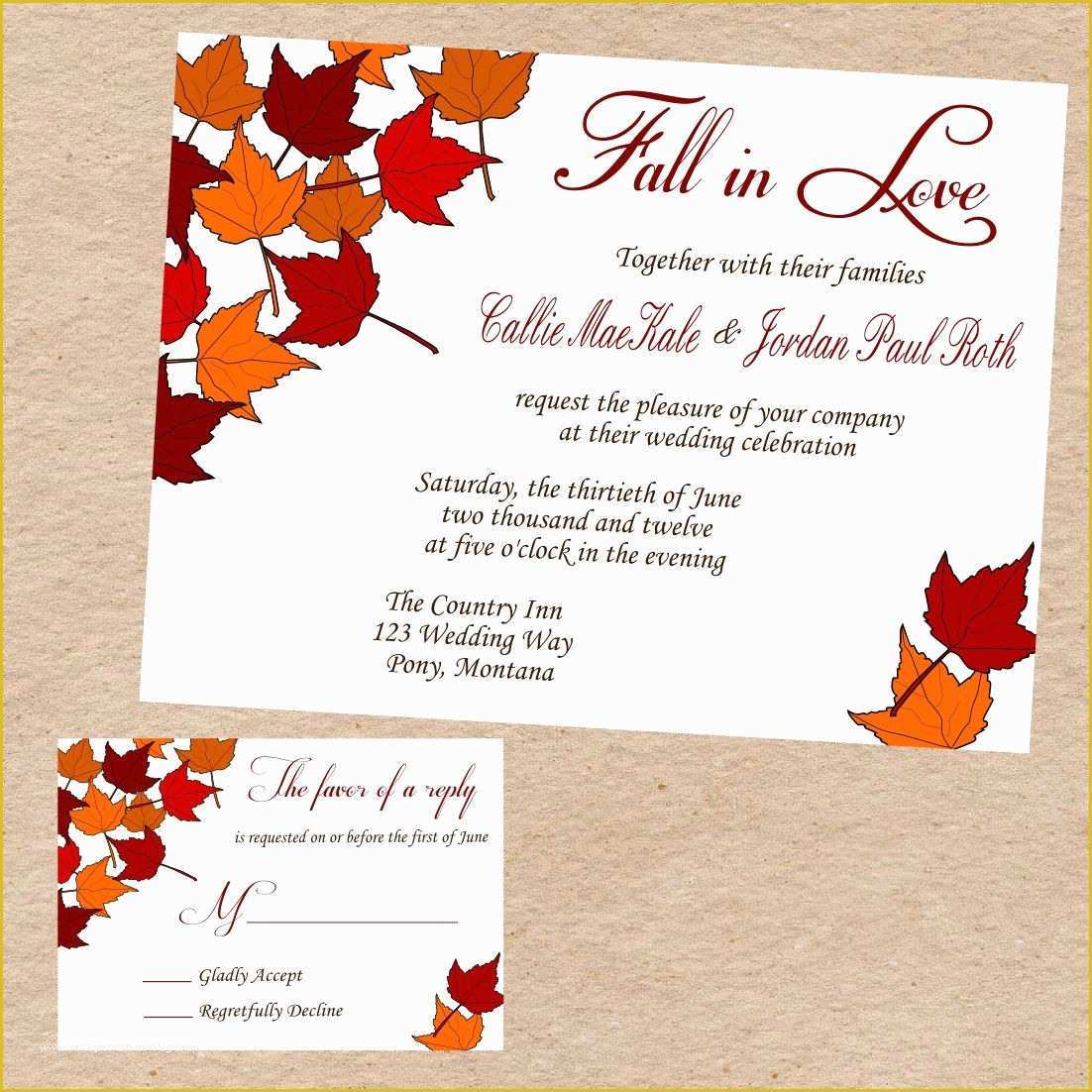 Fall Invitation Templates Free Of Fall Wedding Invitations and Inspiration