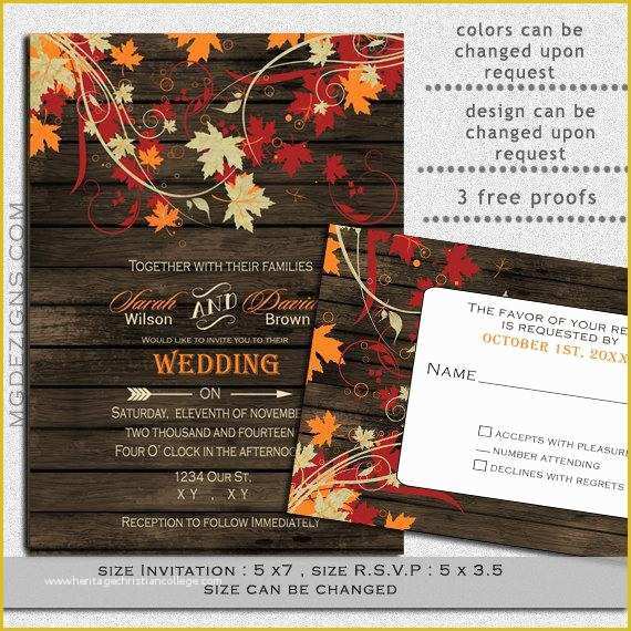 Fall Invitation Templates Free Of Printable Wedding Invitation Template Fall Wedding by