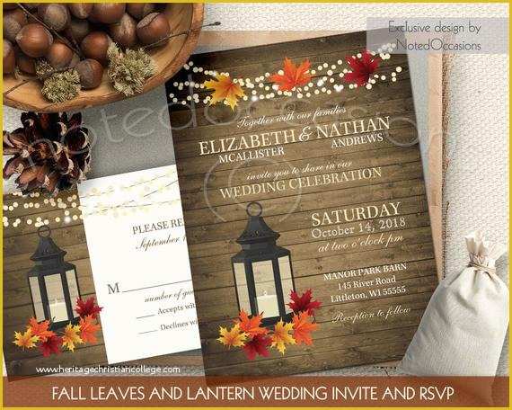 Fall Invitation Templates Free Of Rustic Fall Wedding Invitations Set Metal by Notedoccasions