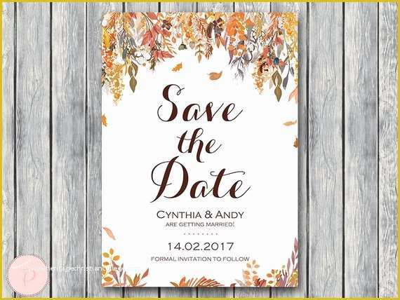 Fall Save the Date Templates Free Of Autumn Fall Save the Date Wedding Invitation Invitation