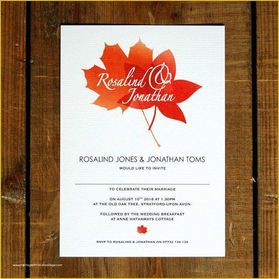 Fall Save the Date Templates Free Of Autumn Leaves Wedding Invitations and Save the Date by