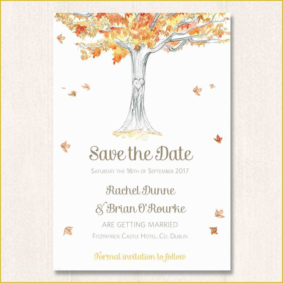 Fall Save the Date Templates Free Of Autumn Tree Save the Date by Appleberry Press