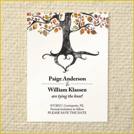 Fall Save the Date Templates Free Of Fall Autumn Wedding Save the Date Rustic by