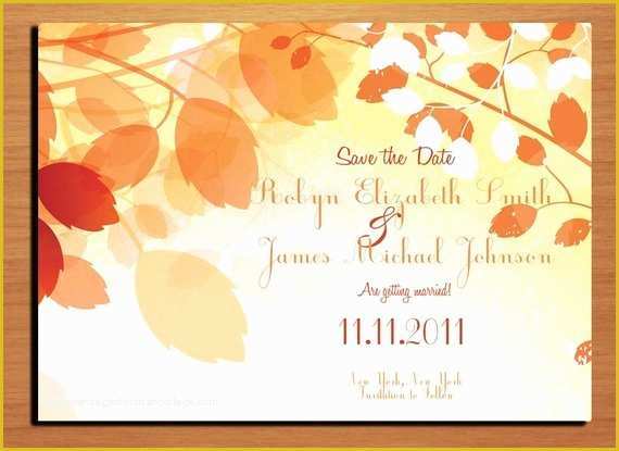 Fall Save the Date Templates Free Of Fall Branches Autumn Wedding Save the Date Printable Diy