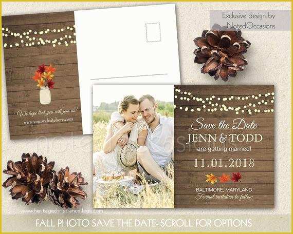 Fall Save the Date Templates Free Of Fall Save the Date Postcards Printable Rustic Fall Leaves