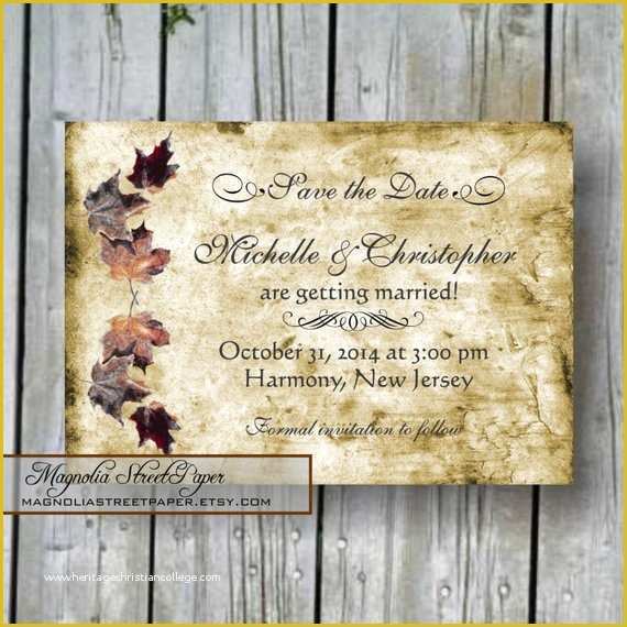 Fall Save the Date Templates Free Of Fall Wedding Save the Date Invitation by Magnoliastreetpaper