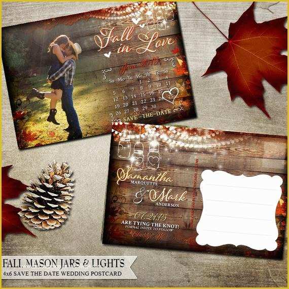 Fall Save the Date Templates Free Of Printable Rustic Fall Save the Date Postcard by Oddlotpaperie
