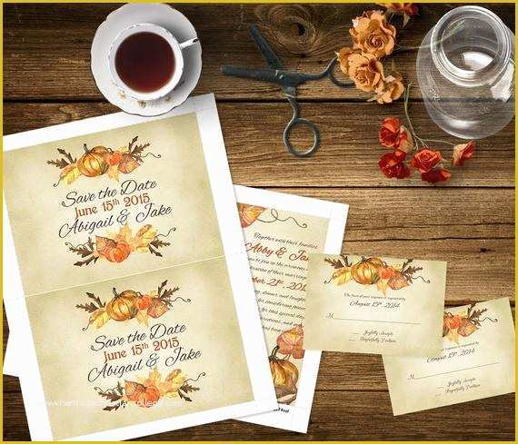 Fall Save the Date Templates Free Of Pumpkin Fall Wedding Invitation Template Invitation Suite