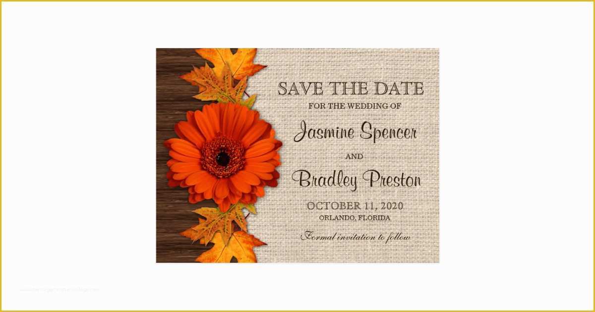 Fall Save the Date Templates Free Of Rustic Fall Wedding Save the Date Templates Postcard