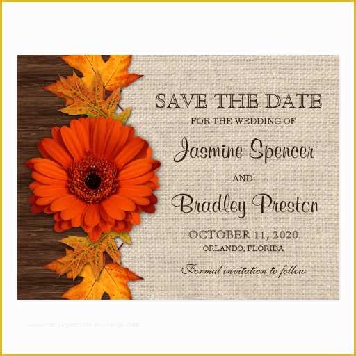 Fall Save the Date Templates Free Of Rustic Fall Wedding Save the Date Templates Postcard