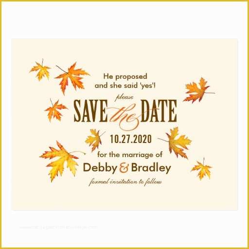 Fall Save the Date Templates Free Of Save the Date Fall Postcards & Postcard Template Designs