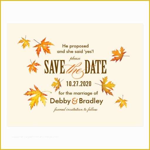 Fall Save the Date Templates Free Of Save the Date Fall Postcards & Postcard Template Designs