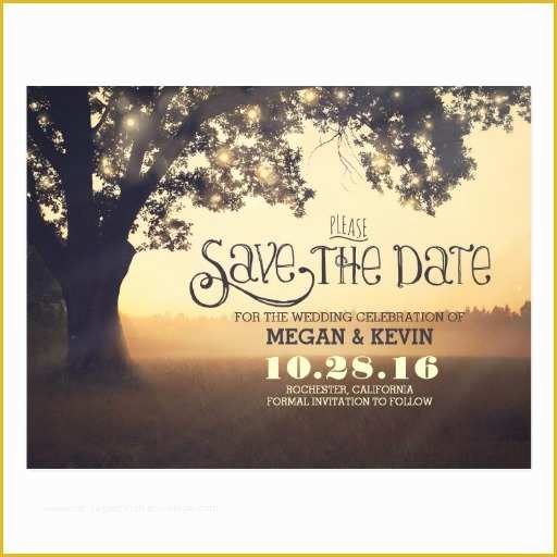 Fall Save the Date Templates Free Of String Lights Tree Romantic Save the Date Postcard