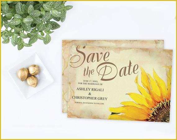 Fall Save the Date Templates Free Of Sunflower Save the Date Card Template Wedding Rustic