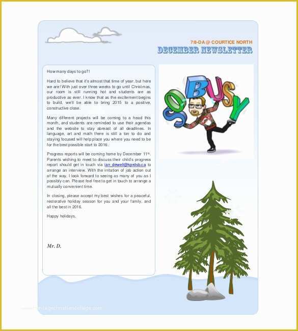 Family Christmas Newsletter Template Free Of 14 Holiday Newsletter Template – Free Sample Example