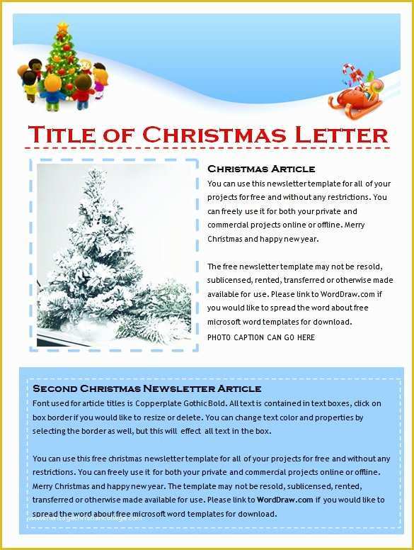 Family Christmas Newsletter Template Free Of 27 Microsoft Newsletter Templates Doc Pdf Psd Ai