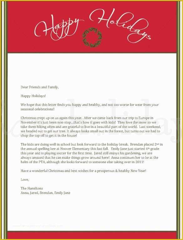Family Christmas Newsletter Template Free Of 37 Christmas Letter Templates Free Psd Eps Pdf format