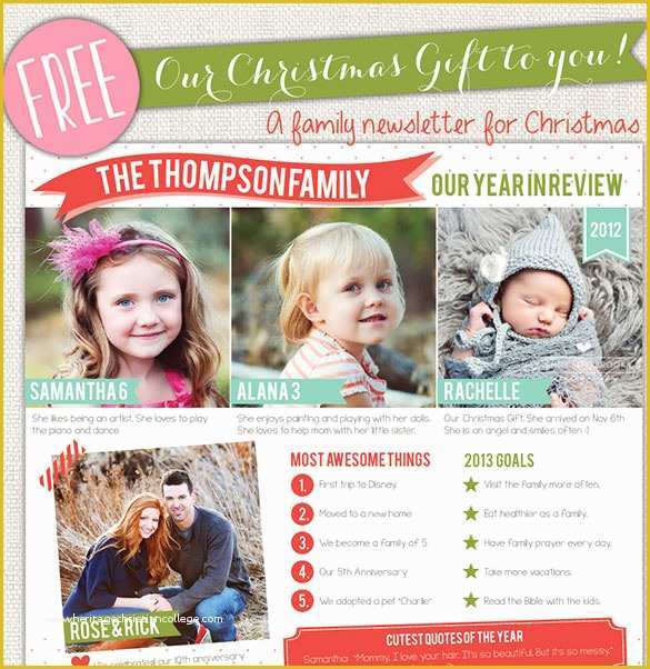 Family Christmas Newsletter Template Free Of 38 Christmas Email Newsletter Templates Free Psd Eps