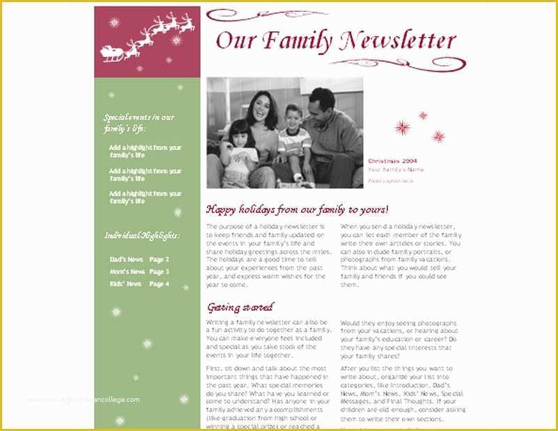 Family Christmas Newsletter Template Free Of Christmas Newsletter Template