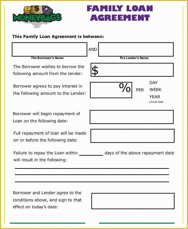 Family Loan Agreement Template Free Of 25 Loan Agreement Templates